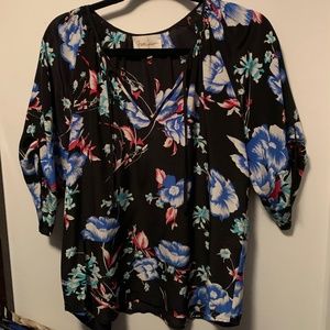 Yummi Kim Black Floral Blouse